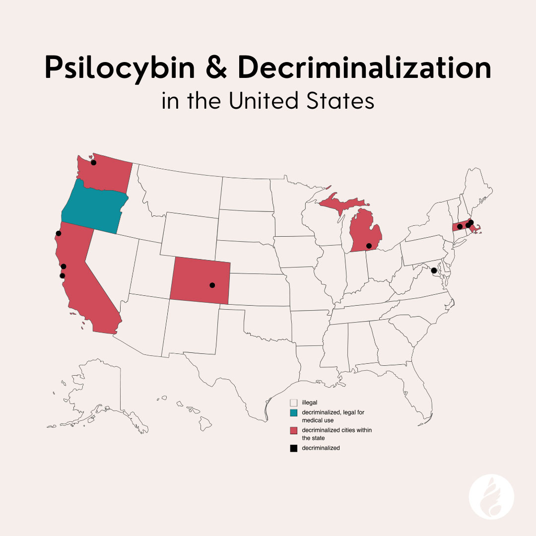 Where Are Psychedelics Legalized In 2022 Unlimited Sciences   Psulocybin Decriminalization Map 