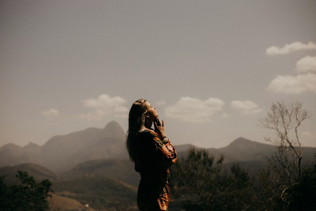 person looking up at the sky